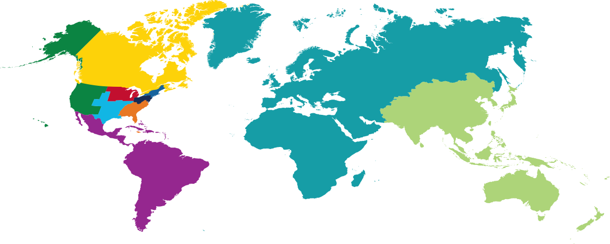 IEEE regional world map